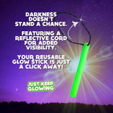 Reusable Glow Stick, Reflective Cord, High Visibility