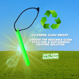 Reusable Glow Stick, Rechargeable, Eco-Friendly, Green