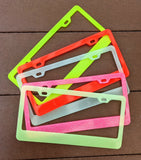 GLOW IN THE DARK LICENSE PLATE FRAMES - MULTIPLE COLOR OPTIONS